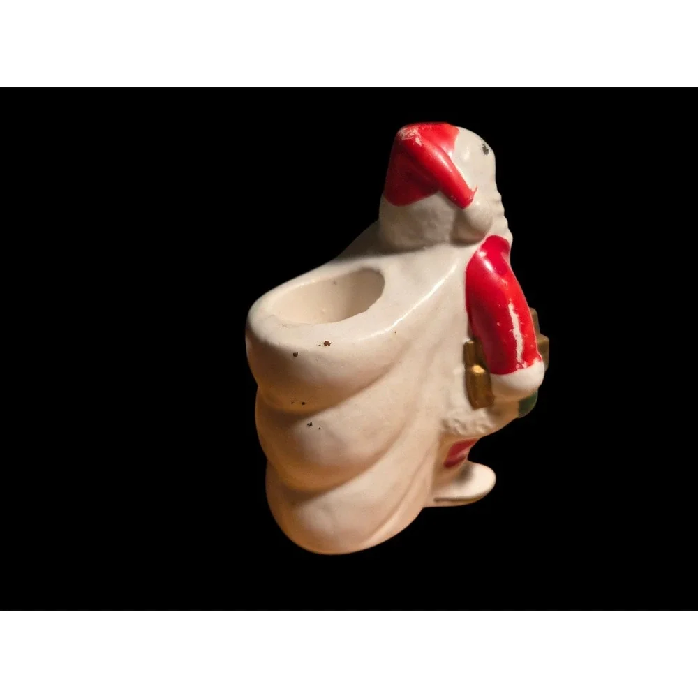 Vintage Napco Japan Santa Claus Candle Holder X6544 Hand‎ Painted 1950s